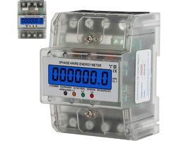 Digitale 3-fasen Stroommeter voor DIN-rail 10(100)A LCD Display