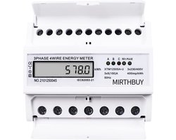Digitale 3-fasen wisselstroommeter met LCD voor DIN-rail