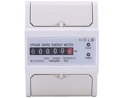 Digitale DIN-rail elektrische meter 220V met LCD-scherm - Eenfase 2-draads kWh energiemeter 10(40A)