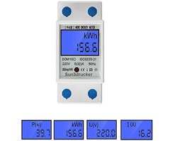 Digitale DIN-rail stroommeter 32A voor 220V-230V | LCD achtergrondverlichting en nauwkeurige metingen
