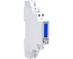 Digitale Eenfasige Energiemeter met LCD-Scherm - DIN-Rail Montage | 220V Stroomverbruik Meten