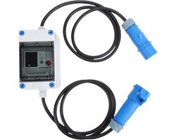 Digitale Elektriciteitsmeter - Energieverbruiksmonitor - Stroom Bewaken - Waterdichte Connector - IP67 Behuizing - Zwart