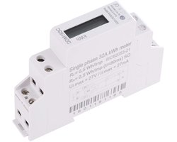 Digitale Energiemeter voor 1-fase meting met LCD-display en DIN-rail montage