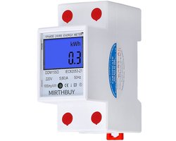 Digitale energiemeter voor DIN-rail met LCD-display 1-fase 80A