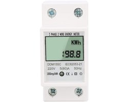 Digitale Kilowattuur Meter (kWh) voor DIN-Rail Montage - Enkelfasig - 5-80A - Spannings- en Stroommeting