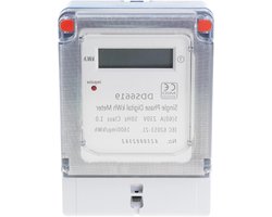 Digitale KWh Meter - Energieteller Wanden - Energieverbruik Meten - Real-time Weergave - 145mm x 70mm - Wit