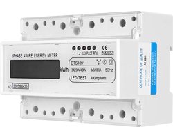 Digitale LCD Elektrische 3-Fasen Meter voor 230V/400V - Kilowatt-Uur Meter voor Elektriciteitsverbruik