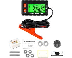 Digitale Toerenteller met Krokodillenklem en Onderhoudsindicator