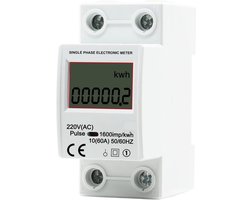 Digitale Wattmeter - 10A 220V AC - Stroomverbruik Meter - Eenfase meter