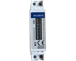 DIN-rail 1-fasige wisselstroommeter 230V met rolleteller