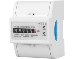 DIN-Rail Elektriciteitsmeter 220V 1-Fase 2-Draads LCD Scherm Met Achtergrondverlichting 4P (20(80) A)