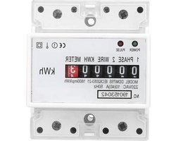Din-rail Energiemeter Eenfase 4P Elektrische Kwh Meter Watt Energiemeter 10-40A - Energieverbruik Monitoring .