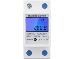 Draadloze Energiemeter met Digitaal LCD Display voor DIN-Rail Montage