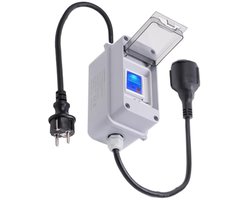 Draagbare 230 V Stroommeter met Resetknop en IP65 Waterdichte Behuizing voor Campers en Elektrische Voertuigen