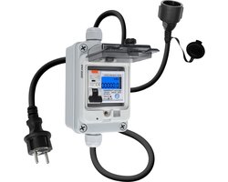 Draagbare Digitale Elektriciteitsmeter voor Buiten met kWh Meting en Stroomonderbreker