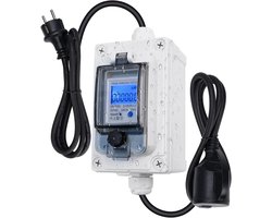 Draagbare Digitale Stroommeter 230V 60A - IP67 Waterdicht - kWh Meter met CEE Industriële Stekker