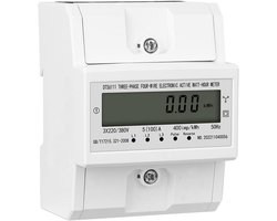 Driefasige kWh-meter op DIN-rail voor 4-draads installaties