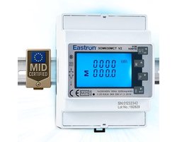 Driefasige MID-energiemeter en zonne-energiemeter - 3P4W/3P3W/1P2W - Multi-Measure Solar Monitor - 2 pulsuitgangen - 72 mm breed