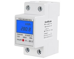 Eenfasige DIN-rail energiemeter met LCD-achtergrondverlichting - 5-80A 220V 50Hz KWh-teller