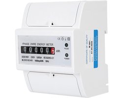 Eénfasige elektronische energiemeter voor DIN-rail, 5 (80) A, 1600 imp/kWh, 35 mm