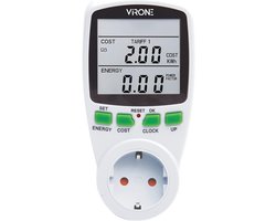 Elektriciteit Meter voor Stopcontact met LCD Scherm - Maximale Vermogen 3680W met Dubbele Tarieven