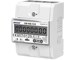 Elektriciteitsmeter DIN Rail 3 Fase - Weergave Van Elektriciteitsverbruik - MID-Certificaat - 0,25A - 80A, 3 x 230V/400V, 50/60Hz