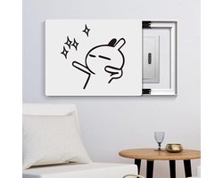 Elektrische Meter Cover - Decoratieve Schildering Teller - Muur Decoratie - Hollow Out Design - 50x40 cm - Wit
