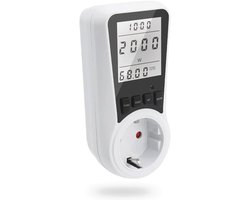 Energiekostenmeter voor Stopcontact - Digitale Stroomverbruiksmeter met LCD-scherm en Achtergrondverlichting, 16A/3680W