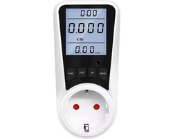 Energiemeter met Led verlicht display - Stekker voor Nederland - Verbruiksmeter - Stroomverbruik meter - Elektriciteitsmeter - Energie besparen - voor het meten van Watt/Ampère/Voltage/KWH
