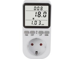 GreenBlue - Energiemeter – Verbruiksmeter - wattmeter - Elektriciteitsmeter – Energiekosten- type F, 220-240V AC, 50Hz, max. belasting 16A, IP20, ingebouwde batterij, GB364 F - Voor Nederland