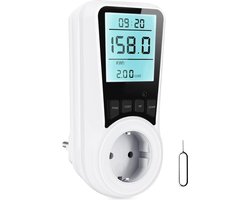 Intelectro Verbruiksmeter - Optimaal Beheer van Energie met de Krachtige Verbruiksmeter voor Slim Verbruik - Overspanningsbeveiliging - 7 Monitor Modi - Max 3680W - 16 A - Compact Design - Wit - Levering Sneller dan Aangegeven!