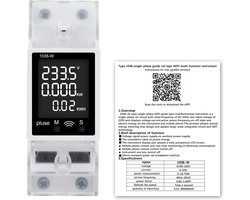 Intelligente elektriciteitsmeter voor DIN-rail, met WiFi en LCD-display