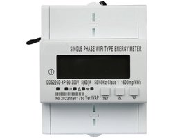 Intelligente Energiemeter - Wifi Stroommeter - Energie Verbruik - Spanningsstroombeveiliging - 60 A - Wit