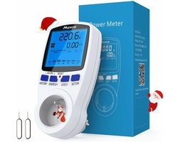 Mmgoqqt Twee-Tarieven Stroommeter - Stopcontactmodel Met LCD-Scherm - Gegevensretentie - Max 3680W - Stroommeter