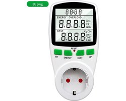 QualiPro Energiemeter – Verbruiksmeter – Energiekostenmeter – KWh meter – Stroomverbruik meter – Elektriciteitsmeter – Energiekosten - Stopcontact – Meerdere functies