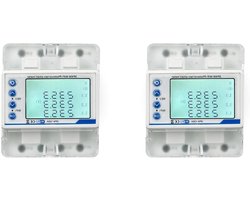 Slimme KWh-Meter - Energieteller Bidirectioneel - Stroomverbruik Meten - Over/Onderspanningsbeveiliging - 100A - Wit
