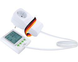 Slimme Stroomverbruik Meter met Groot Display en Verlengsnoer - Meet Kosten, CO2 & Vermogen