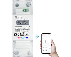 Slimme Wifi Energiemeter DIN Rail Bidirectioneel Meten voor Thuis en Zonnepanelen