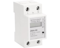 Slimme Wifi Energiemeter voor DIN-Rail Montage - Stroomverbruik Meten en App Controle