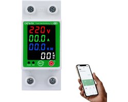 Slimme Wifi Energieverbruik Meter met Over- en Ondervoltagebeveiliging 63A