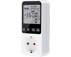 Stroommeter voor Stopcontact - Energieverbruik Meter met LCD Display en Overbelastingsalarm