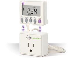 Stroomverbruik Meter met Display en Lange Snoer - Energieverbruik Meten