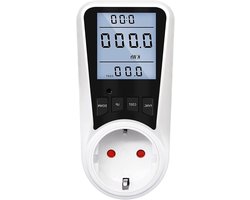 Stroomverbruik Meter - Wattage Meter - Energie Besparen - Groot LCD Scherm - 16A - Wit