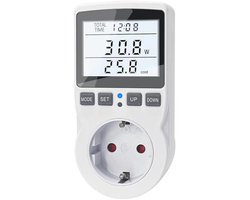 Stroomverbruikmeter | Energiekostenmeter voor Stopcontact | Elektriciteitsanalysator met LCD-achtergrondverlichting