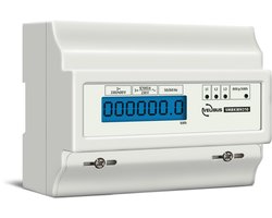 Velleman Professionele kWh meter, 3 fase, voor DIN-railmontage, met lcd-scherm en pulsled, max. 100 A
