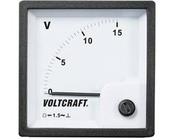 VOLTCRAFT AM-72x72/15V AM-72x72/15V Analoog inbouwmeetinstrument AM-72x72/15 V 15 V/AC Draaispoel