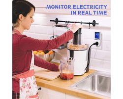 Wattmeter Vermogensmonitor met Achtergrondverlichting LCD-scherm Energiemonitor Elektriciteitsverbruik Volt Ampère Watt KWh Verbruik EU-stekker