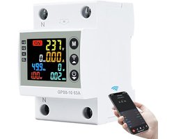WLAN stroommeter met overspanningsbeveiliging 63A voor wifi en Tuya APP