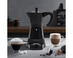 Allecto - Elektrische Koffiemachine - Espresso - Makkelijk schoon te maken - Rood - Compact - Snelkookpan - Sterke prestaties - Roestvrij staal - Draagbaarheid - Perfect voor thuisgebruik - Zwart
