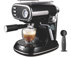 Dsp Espressomachine – 15 Bar Pompdruk – 850w – Espresso Cappuccino & Latte – 1l Afneembaar Waterreservoir – Stijlvol Retro Design